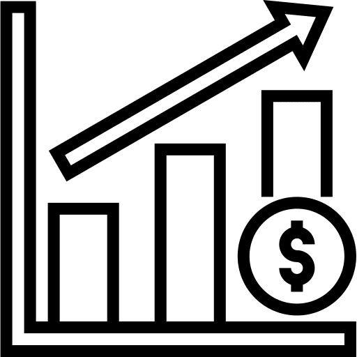 Bar graph graphic statistics dollar symbol icon