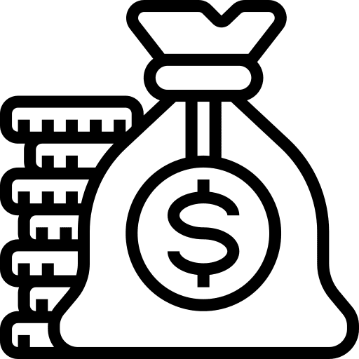 Money bag business banking coins icon