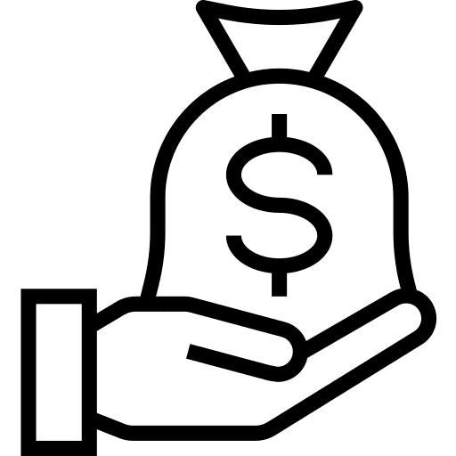 Money bag currency revenue banking icon