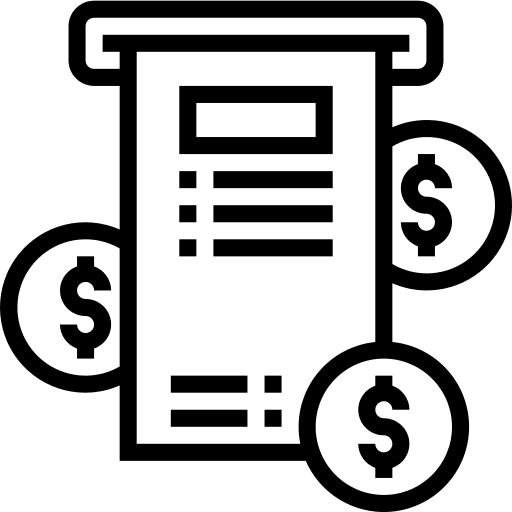 Slip billing paper invoice icon