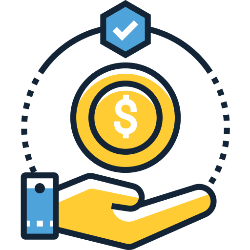 Hand hand dollar business and finance icon