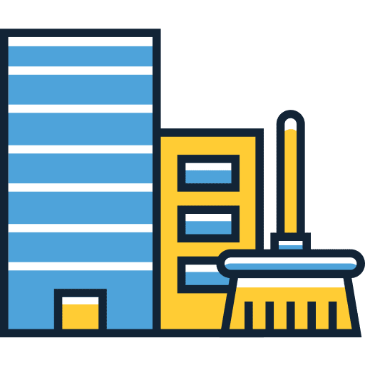 Offices flats cleaning service furniture and household icon