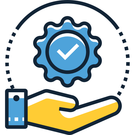 Quality gear check mark settings icon