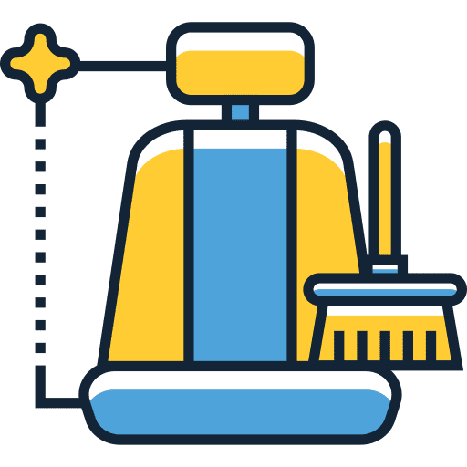 Car seat cleaning safety seat broom icon