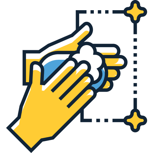 Cleanliness wiping soap water icon