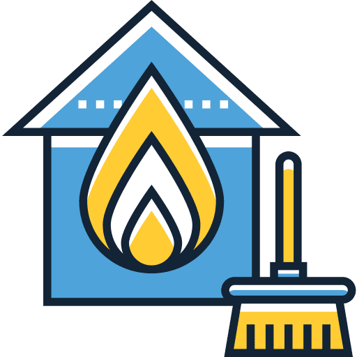 Fire architecture and city home furniture and household icon