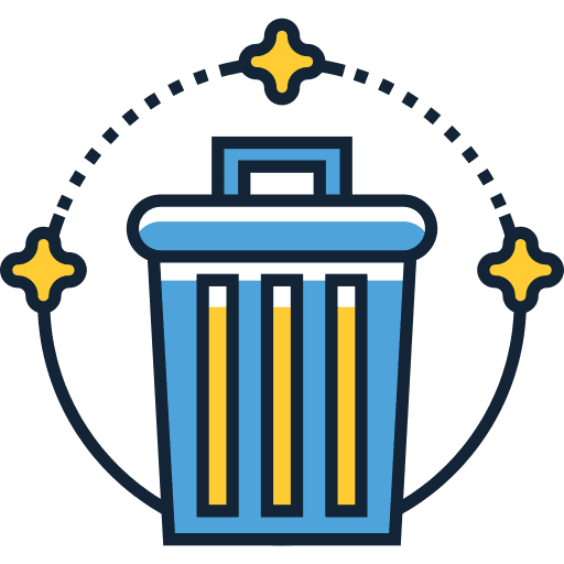 Garbage trash can furniture and household icon