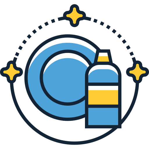 Dishwasher dish washing cleaning icon