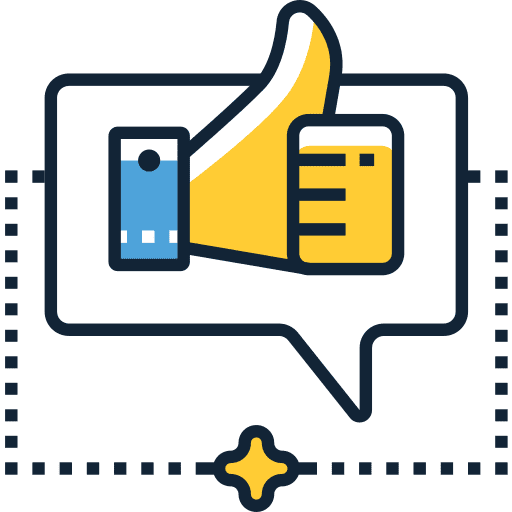 Chat bubble like speech bubble hand icon