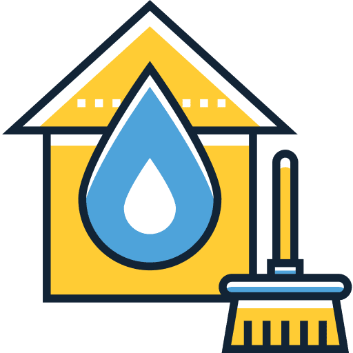 Cleaning water house architecture and city icon