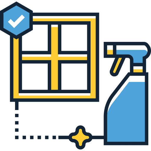 Window cleaner check mark bleach window icon