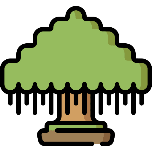 Banyan nature botanic tree icon