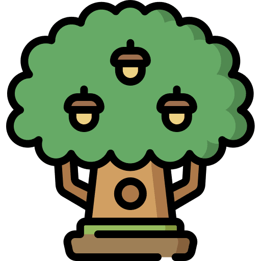 Oak forest nature tree icon