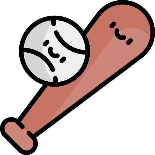 Baseball bat ball softball icon