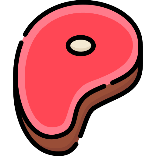 Meat food and restaurant grilled protein icon