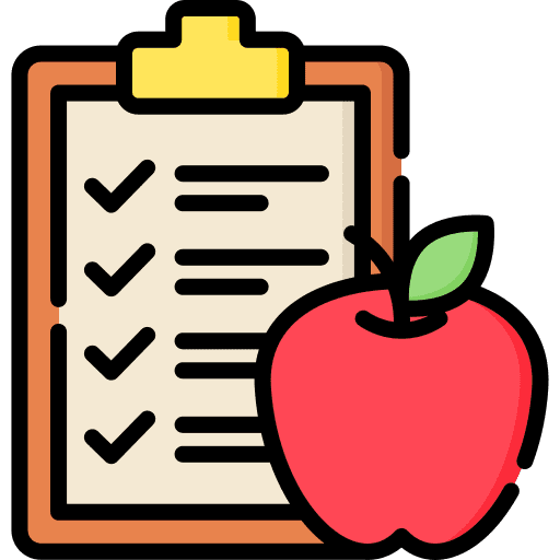 Plan nutrition apple clipboard icon
