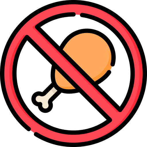 Fried food prohibition meat icon