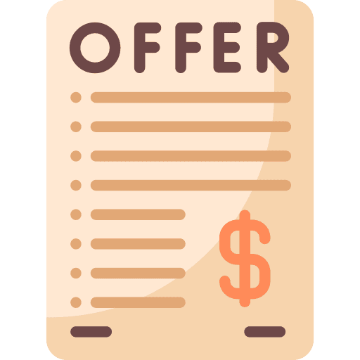 Offer professions and jobs document offer icon