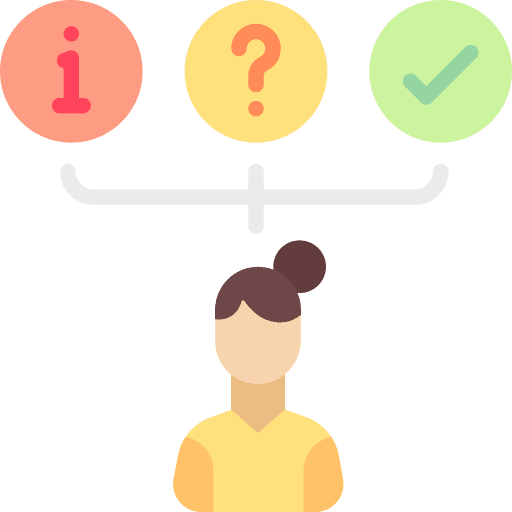 Interview process magnifying glass talk icon