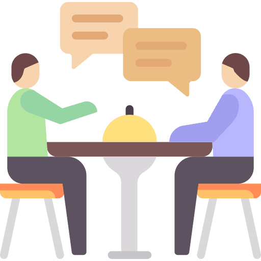 Lunch candidate human resources professions and jobs icon