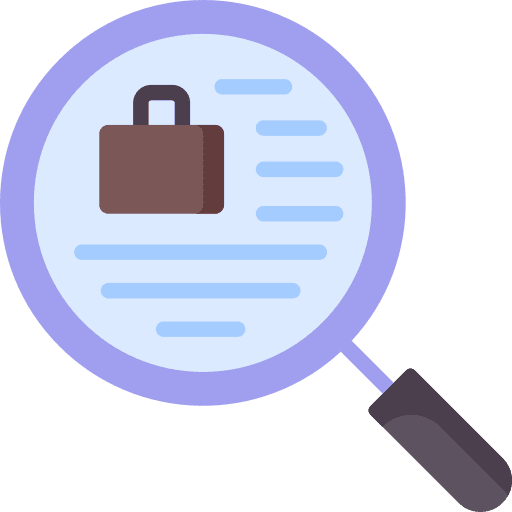 Search magnifying glass loupe job icon