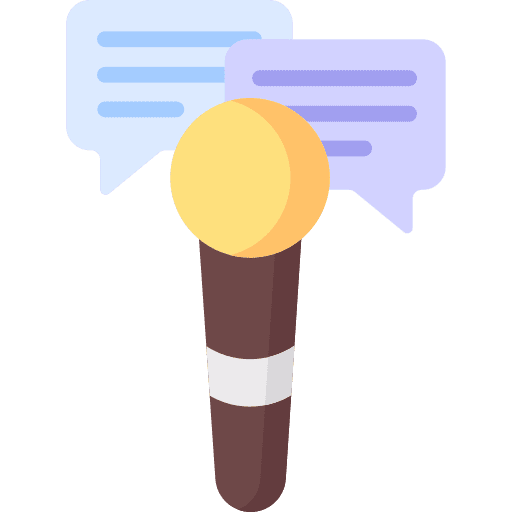 Interview professions and jobs speech bubble chat bubble icon