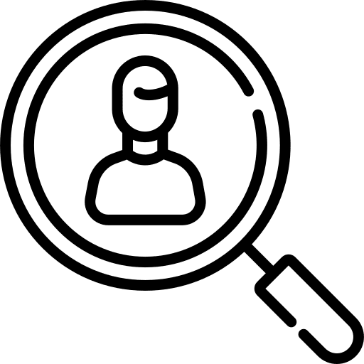 Look for loupe job professions and jobs icon