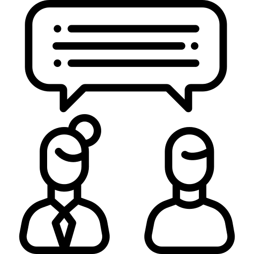 Communication test professions and jobs chat bubble icon