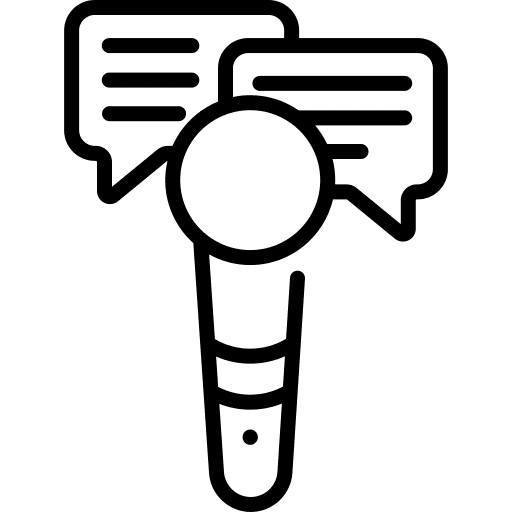 Interview chat bubble professions and jobs communications icon