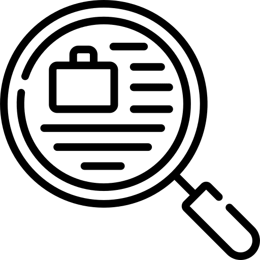 Search professions and jobs loupe job icon