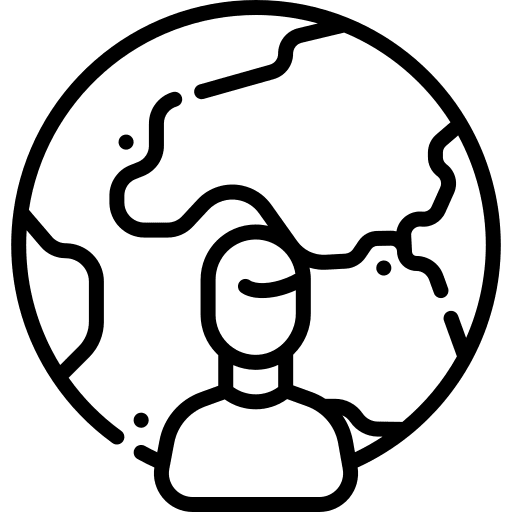 Remote professions and jobs interview globe icon