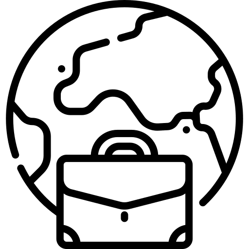 Remote professions and jobs world globe icon