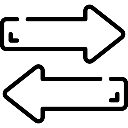 Arrows directions exchange couple icon