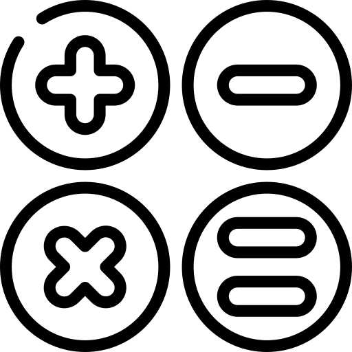 Calculator sings business and finance maths icon