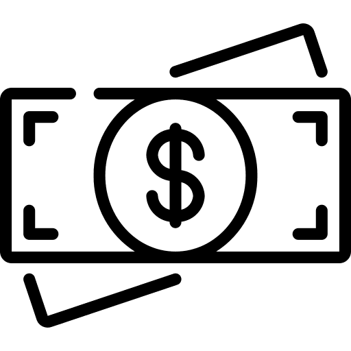 Cash coin cash argent icon