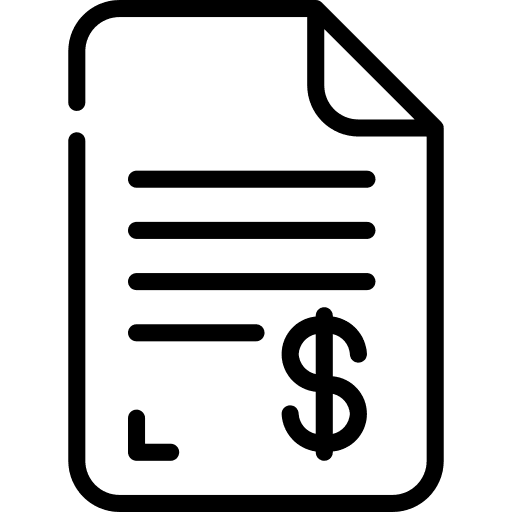 Paper file dollar symbol document icon