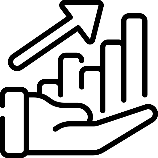 Analytics marketing hand business and finance icon