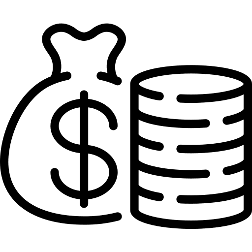 Cash banking coin dollar coins icon