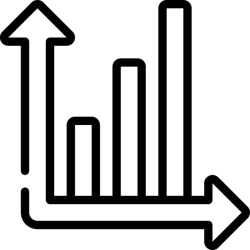 Chart benefits business statistics icon