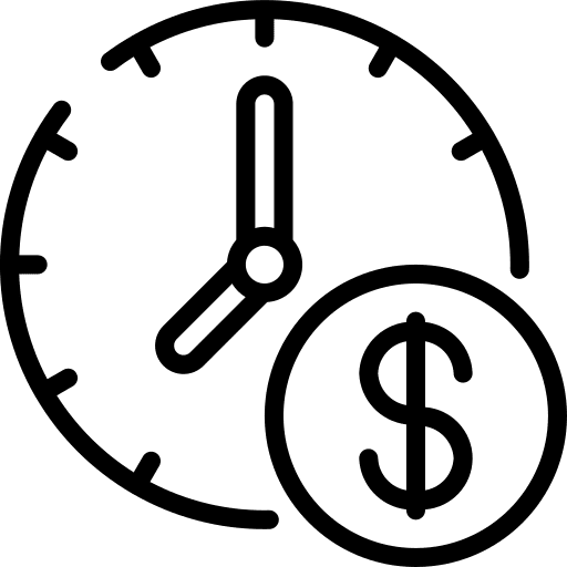 Clock time business and finance time and date icon