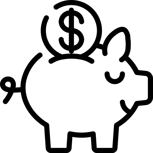 Piggy bank business and finance cost saving save icon