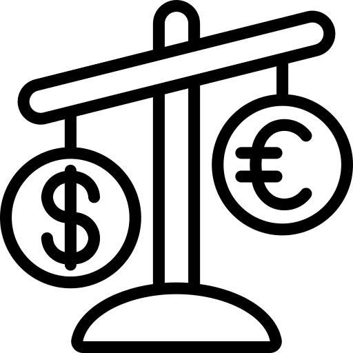 Scales currency scales inequality icon