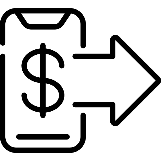 Transfer currency phone transfer icon