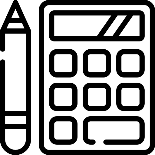 Calculator business and finance pen maths icon