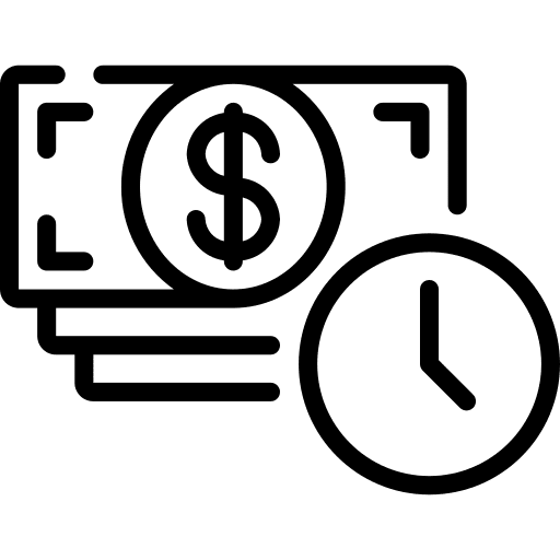 Cash business notes time is money icon