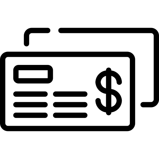 Cheque business and finance dollar business icon