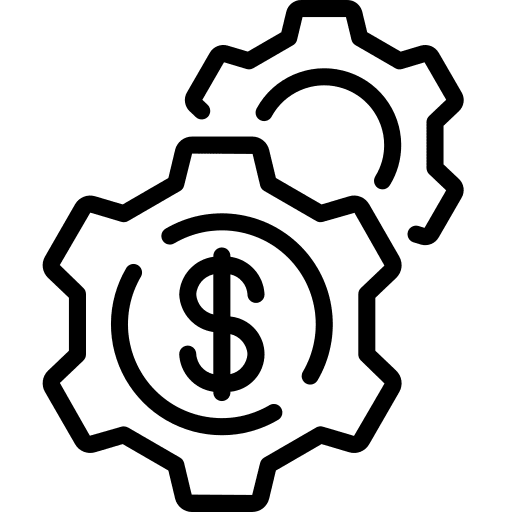 Gears gears cogwheel dollar icon