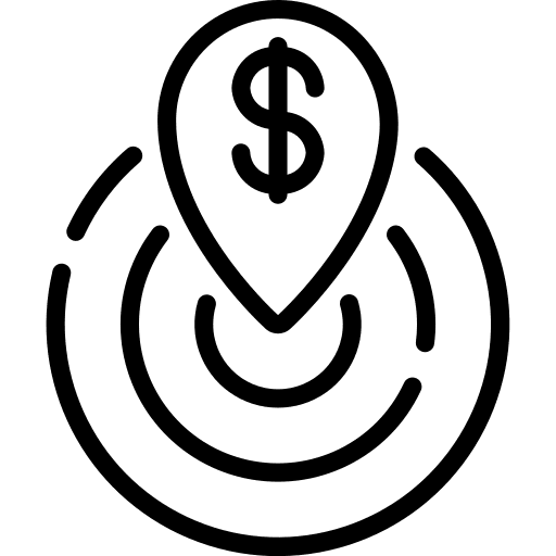 Target business and finance target dollar icon