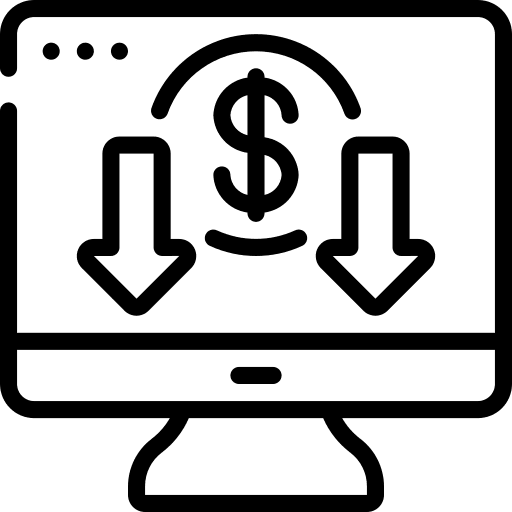 Computer cash commerce and shopping payment icon