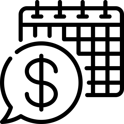 Calendar date money calendar icon